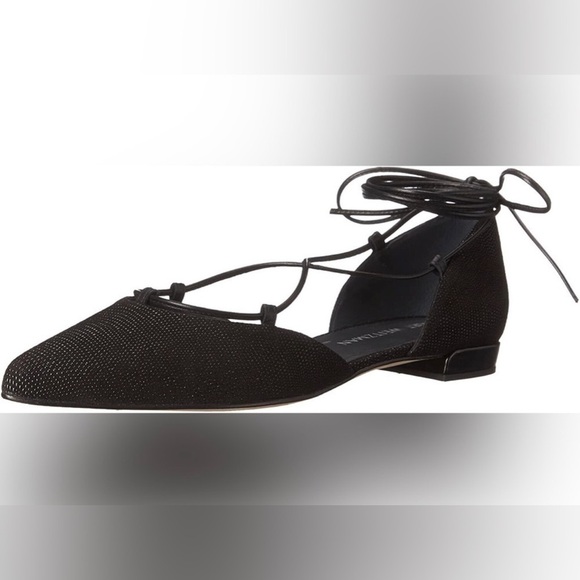Stuart Weitzman | Black “Gilligan” Lace Up Flat - Size 8 - Picture 1 of 9